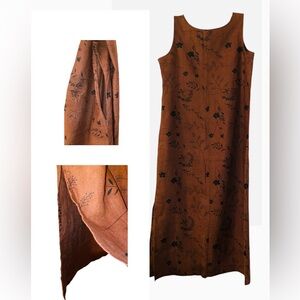 Brown linen maxi dress
